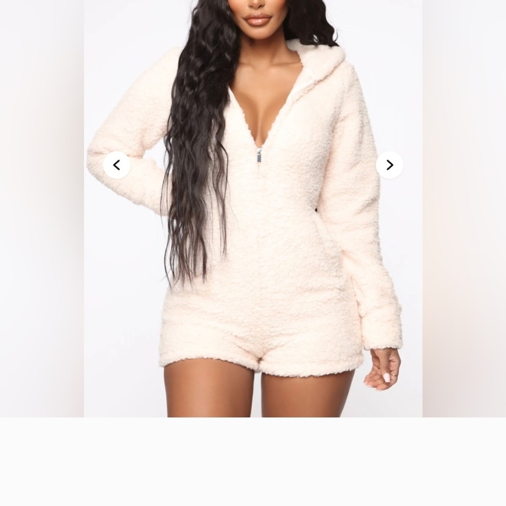 Cozy Cream Hooded Romper
